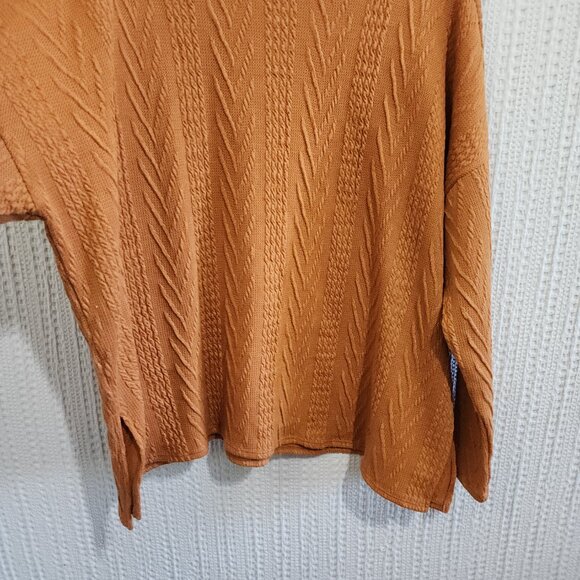 Hailey & Co Women's Plus Size Orange Cable Knit Light Sweater Size 2X - Picture 7 of 13